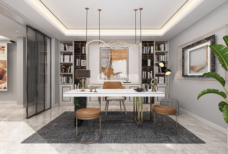輕奢風格書房裝修效果圖
