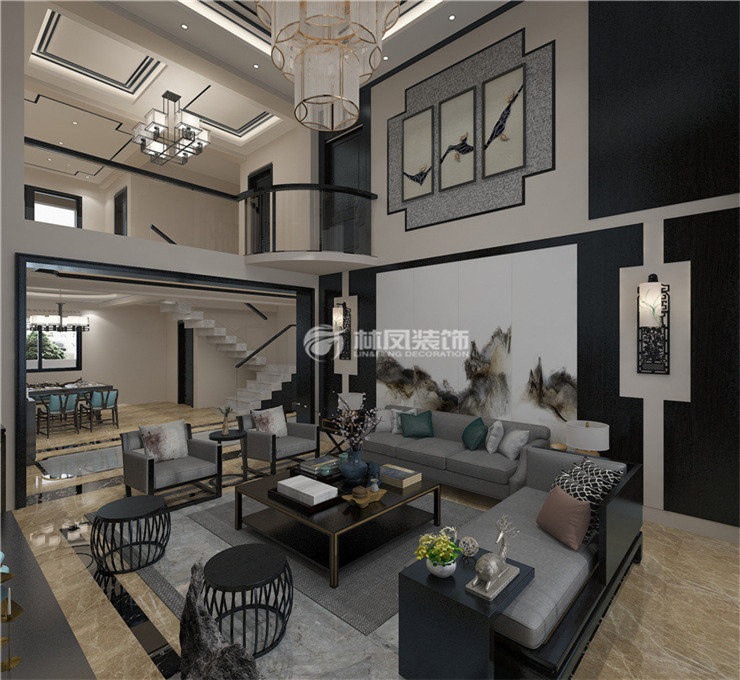 現代風格躍層別墅裝修效果圖