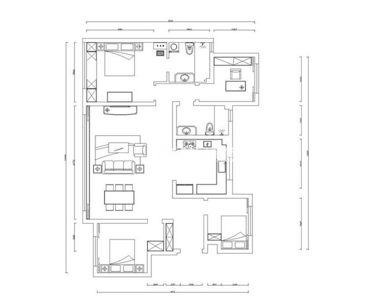 華潤(rùn)置地長(zhǎng)安里-150平- 北歐風(fēng)格-平面圖.jpg