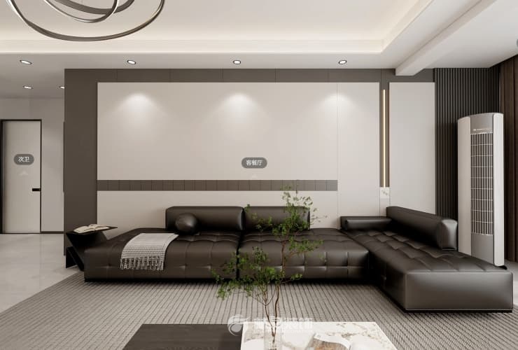 保利公園壹號 124平 現代風格客廳1.jpg