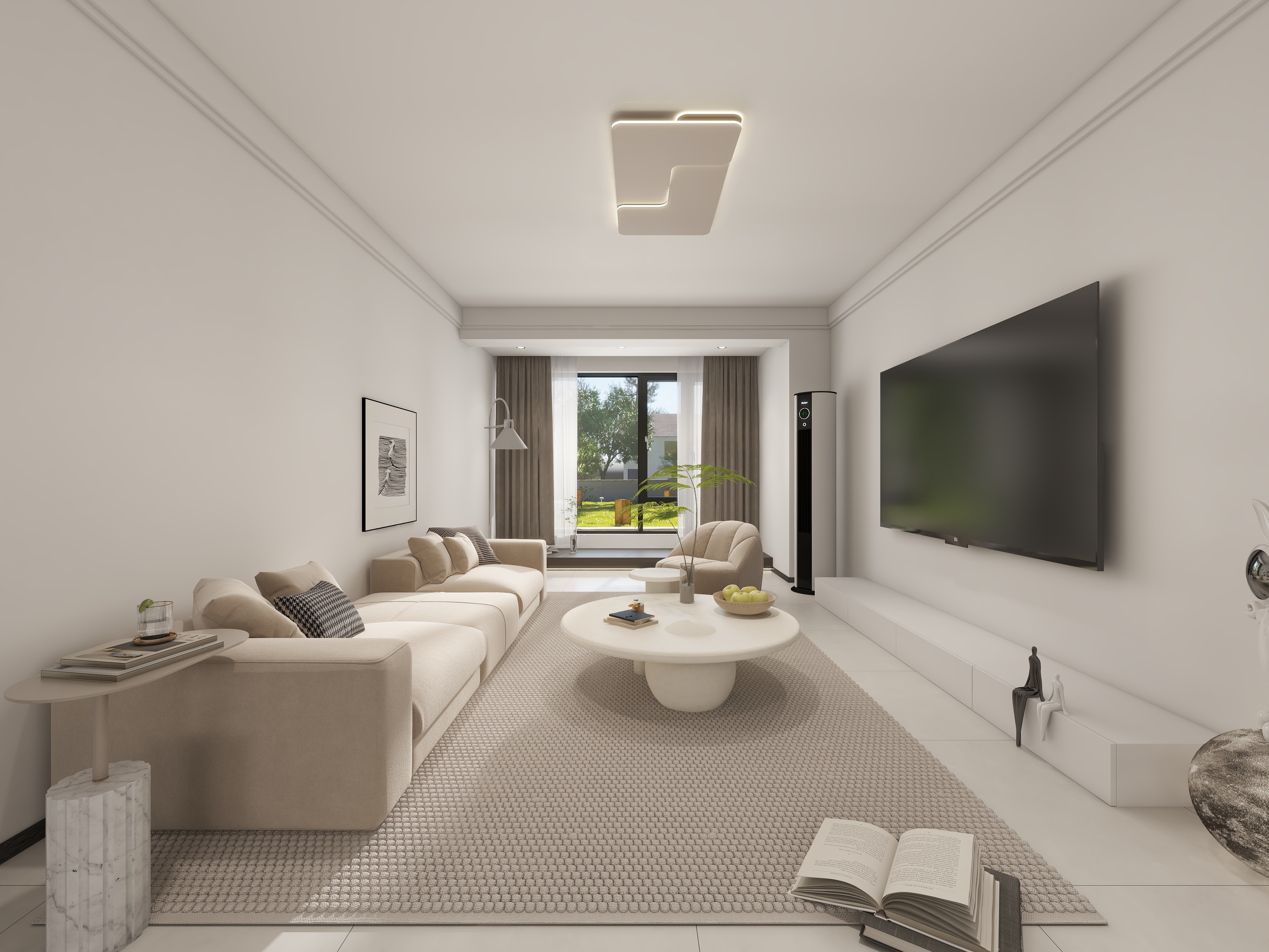 格林生活坊95㎡ 現(xiàn)代風格 客廳.jpg